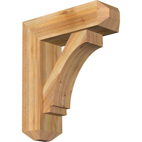 Ekena Millwork Imperial Craftsman Rough Sawn Bracket w/ Offset Brace, Western Red Cedar, 8"W x 26"D x 30"H BKT0806X26X30IMP04RWR - main